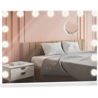 Schminkspiegel - Schminkspiegel - 10-fache Vergrößerung und LED-Beleuchtung | Farbe: Weiß