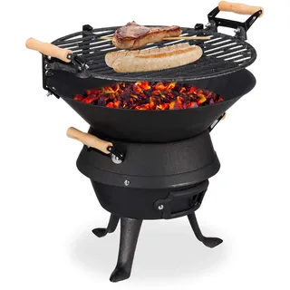 Relaxdays Grillfass schwarz