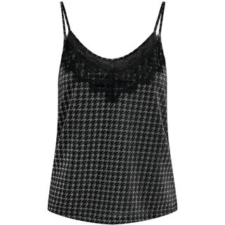 ONLY Damen Onlnew Carol S/L Glitter Mix Top Box Jrs, Black/Detail:houndstooth Silver, L