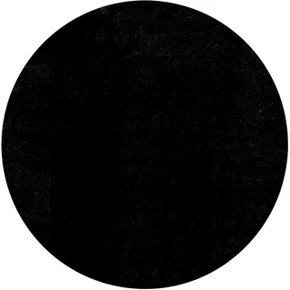 Mia's Teppiche Olivia Wohnzimmer/Schlafzimmer Teppich - waschbar - 200 cm Rund, Schwarz