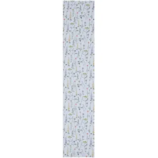 Sleepdown Tischläufer aus 100% Baumwolle, halbe Panama-Wiese, Blumenmuster, für Esszimmerdekoration, Tischdecke für Party, Bankett, Hochzeit und Outdoor, 220 x 44 cm, Weiß