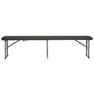 WELL HOME MOBILIARIO & DECORACIÓN Klappbank mit Rattan-Effekt, 183 x 30 x 43 cm, mit Griff für einfaches Bewegen, Schwarz, 183x30x43