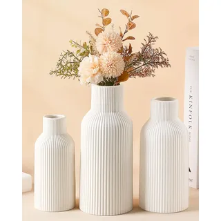 YEEBECA Vasen Deko, Schlicht Modern Schreibtisch Kleine Vasen für Tischdeko Im Skandinavischen Stil Eignen Sich für PampasgräSer, Schnittblumen und Deko Wohnzimmer.