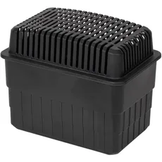 WENKO Feuchtigkeitskiller, Luftentfeuchter mit 1 kg Granulat-Block, ideal für Bad, Garage, Keller, nachfüllbar, 24 x 16 x 15,5 cm, Schwarz