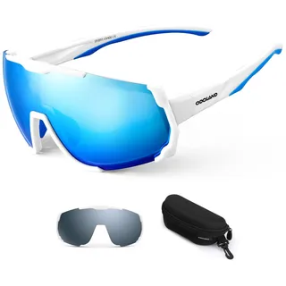 Odoland Magnetisch Polarisiert Fahrradbrille TR90 Rahmen Schnelle brille mit 2 Magnetische Wechselgläser für Herren Damen Klar Sportsonnenbrille für Outdoorsport Radfahren Golf Laufen Wandern
