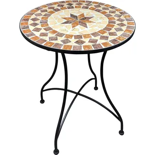 Runde Mosaik Gartentisch - 60 cm - Mediterraner Beistelltisch