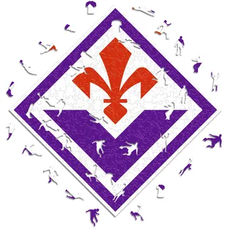 Iconic Puzzles, Fiorentina Logo, offizielles Produkt, Holzpuzzle für Erwachsene und Kinder, 100% nachhaltiges Holz, Größe S, 150 Stück