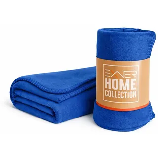 Polar Fleecedecke royal blau 130 x 160 cm – kuschelig warm, hautfreundlich, schnelltrocknend, pflegeleicht, in 13 Farben, leicht und vielseitig für Sofa, Reisen, Picknick und Outdoor