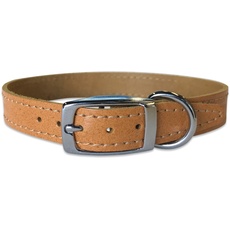 BBD Pet Products Lederhalsband, einfarbig, 1,9 x 35,6 bis 40,6 cm, Einheitsgröße, Hellbraun