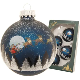 Weihnachtsbaumkugel KREBS GLAS LAUSCHA "Spirit of Christmas, 7 cm", blau (dunkelblau), Ø:7cm, Glas, Weihnachtsbaumkugeln, Weihnachtsbaumkugel, Weihnachtsdeko, Christbaumschmuck, Christbaumkugeln aus Glas