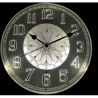 eYotto 12inch Leuchtende Stille Wanduhr mit Einstellbarer Helligkeit, 30.5cm Nachtlicht Wanduhr, Vintage küchenuhren Batteriebetrieben Für Wohnzimmer, Schlafzimmer, Küch, Badezimmeruhr(Retro)