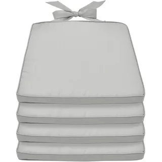 Beautissu Sitzkissen 45 x 40 x 5 cm grau 4-tlg.