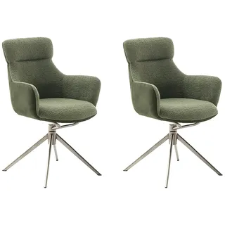 MCA Furniture Esszimmerstuhl PELION Polyester grün 2er Set