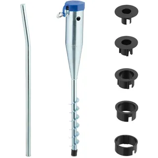 Relaxdays Bodenhülse , Silberfarben , Metall, Kunststoff , 7x56x10 cm , Sonnenschutz