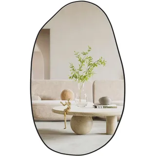CASSILANDO Asymmetrischer Spiegel, Unregelmäßiger Wandspiegel, Einzigartiger Kosmetikspiegel, Geformter Ankleidespiegel, Dekorativ für Wohnzimmer, Badezimmer, Schlafzimmer, 85 x 52 cm
