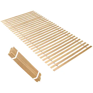Rollrost Lattenrost,mit 28 Latteng,Pappel Massivholz,90 x 200cm,unverstellbar starr