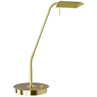 WOFI 8321.01.32.6000 A, Tischleuchte, Metall, 8 watts, Integriert, Messing matt, 20.5 x 20.5 x 50 cm