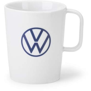 Volkswagen 000069601BQ Tasse Becher Kaffeetasse Porzellan weiß, mit VW Logo