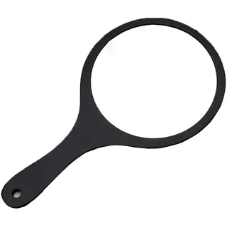 Bustlwor Hand Held Mirror with Handle, Großer Handspiegel, Holz Rund Handspiegel, für Make-up, Haarschnitte, Gesichtsbehandlung (Schwarz)