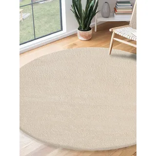 the carpet Teppich »Relax round«, rund, 16 mm Höhe, waschbarer Wohnzimmer Teppich modern rutschfest, beige