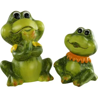 Frosch mit Kragen gelb 2er Set - Dekofigur - Gelb