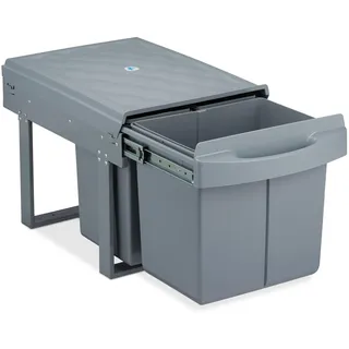Relaxdays Einbaumülleimer 15 l Grau