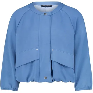 Jackenblazer BETTY BARCLAY "Blouson mit 3/4 Arm", Damen, Gr. 48, blau, Obermaterial: 47% Modal CMD. 47% Polyester PES. 6% Elasthan EL., Blazer Jackenblazer
