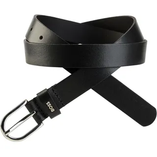 Ledergürtel BOSS "Scarlet-A", Damen, Gr. 95, schwarz 001, Leder, unifarben, Gürtel Ledergürtel, mit Logo-Schlaufe