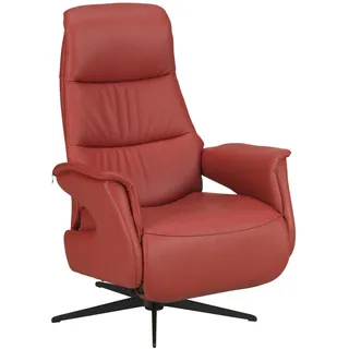 Welnova Relaxsessel , Rot , Leder , Echtleder , Spaltleder , 74x105x83 cm , Lederauswahl, erweiterbar (Typenauswahl), Relaxfunktion , Wohnzimmer, Sessel, Ledersessel