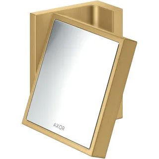 hansgrohe AXOR UNIVERSAL Rectangular Rasierspiegel, Vergrößerung 1,7-fach, neigbar, Rahmen Metall, 42649250, Farbe: Brushed Gold Optic