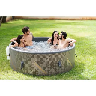MSpa Whirlpool MONO ECO 2026 F-MO062W - NEUSTES Modell VERBESSERT - aufblasbar - Outdoor Pool XXL 6 Personen - App-Steuerung - OZON & UVC - ganzjährig - Beige, Grau