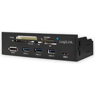 Logilink Multifunktions-Frontpanel, Multi-Slot-Cardreader, USB 3.0 19-Pin Stecksockel [Stecker] (UA0341)