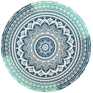 Ysoom Strandtuch Rund Boho Stranddecke Mandala Runder Yoga Matte Meditation Tuch Tischdecke Picknick Handgefertigt Teppich, 150 * 150CM