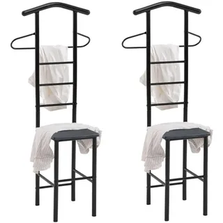 CARO-Möbel Herrendiener Jivo 2Er-Set , Schwarz, Schwarz , Metall , Mode , 53x121x47 cm , Schlafzimmer, Herrendiener
