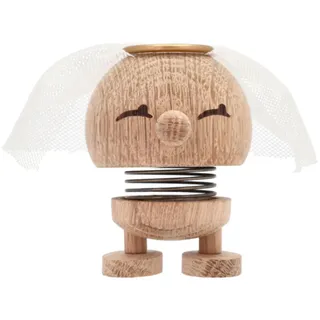 Hoptimist Bride, Braut Figur, Holzdeko & Glücksbringer, Hochzeitsfiguren, Schöne und Lustige Geschenkidee zu Hochzeiten, 4,5 x 5,9 x 7,2 cm, Small, Raw Oak