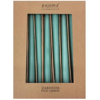 pajoma® Stabkerzen Grün 10 Stück - Höhe 25 cm ø 2,2 cm | Brenndauer 7 Stunden, Premium Qualität - einfarbige Spitzenkerzen