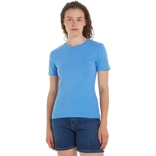 Tommy Hilfiger Damen T-Shirt Kurzarm New Slim Cody Rundhalsausschnitt, Blau (Blue Spell), XL