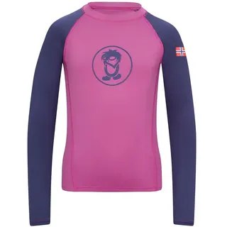 Trollkids Kvalvika Langarm-t-shirt - Mallow Pink / Violet Blue - 128 cm