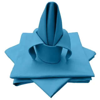 Lemos Home Hochwertige Stoffserviette Tischtuch 4 Stück aus 100% Baumwolle Kollektion Konzept, Farbe & Größe wählbar (Stoffserviette 4er Set - 45x45cm, Himmelblau)