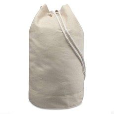 eBuyGB Seesack mit Kordelzug aus Baumwoll-Leinen-Segeltuch, beige, 28 cm, Beutel mit Kordelzug
