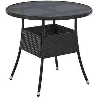 Juskys Yoro Gartentisch Ø 80 x 73 cm Schwarz