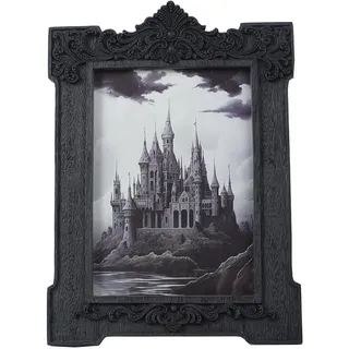 SIKOO Gothic-Bilderrahmen, 12,7 x 17,8 cm, Vintage-Antik-Rahmen, Verziert, Schwarz, Barock, Wandbild, Dekoration für Halloween, Tisch, Fotogalerie