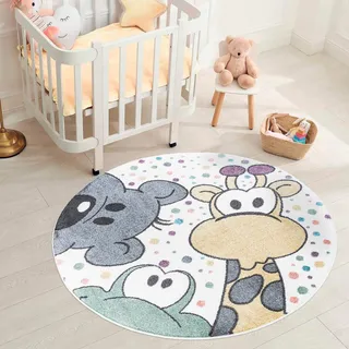 Carpet City Kinderteppich »ANIME913«, rund, 11 mm Höhe, Kinderzimmer Teppich Modern mit lustigen Cartoon-Figuren, Multi, bunt