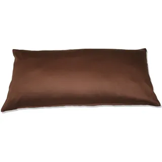 Kinzler K-10036/52 hochwertige Baumwoll-Satin Kissenhülle Uni, modern, 2X 40/80 cm, braun