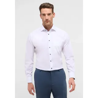 Langarmhemd ETERNA "MODERN FIT", Herren, Gr. 46, Normalgrößen, weiß, Popeline, 100% Baumwolle, tailliert, Manschette, Hemden Langarmhemd, NON IRON (bügelfrei)