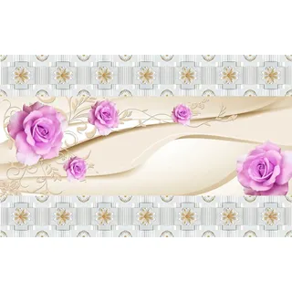 Fototapete PAPERMOON "Muster mit Blumen", bunt, B:3m L:2,23m, Vlies, Tapeten, Fototapete