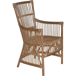 Hofmann Living And More Esszimmersessel, braun, B:55cm H:96cm T:62cm, HOFMANN LIVING AND MORE, Sessel, Esszimmersessel, Handgeflochten, mit und ohne Sitzkissen lieferbar