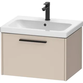 Duravit D-Code Waschtischunterbau wandhängend, 1 Auszug, 634x460mm, mit Griff, DC46660BD910000, Farbe: Korpus Taupe Matt, Griff Diamantschwarz Matt