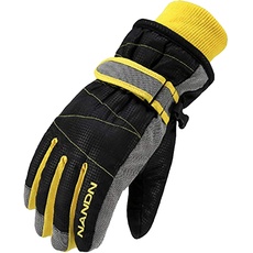 Azarxis Warme Handschuhe, Thermische Ski Snowboard Handschuhe, Winddich Winterhandschuhe für Damen und Herren (Schwarz, S)