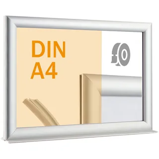 Info Topper A4, Querformat, Aluminium, silber